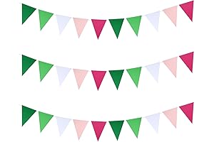 Mefuny Green Pink White Party Banners