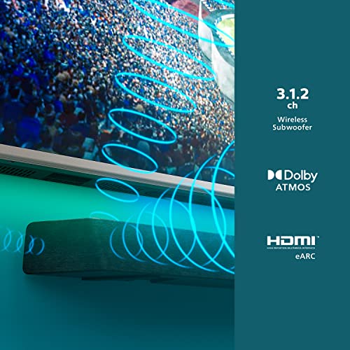 Image of PHILIPS B8907 Soundbar 3.1.2 with Wireless Subwoofer, Dolby Atmos, Play-Fi Compatible