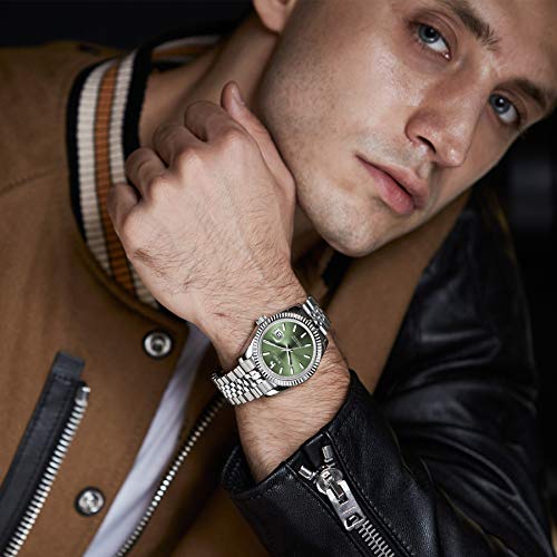 Image of BUREI Men's Classic Luxury Watch Stainless Steel Waterproof Machine Watch Fashion Double Watches Date Sapphire Crystal