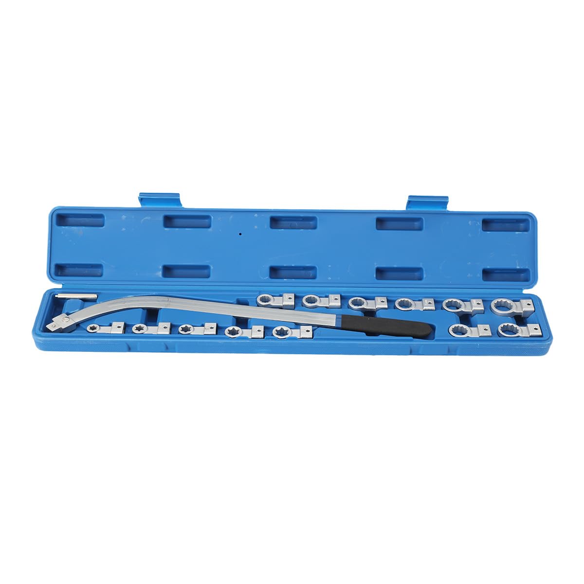 Lot de 15 outils de tendeur de courroie auxiliaire, clé universelle pour courroie de distribution, poulie de serrage, clé à molette avec loquet, 5 adaptateurs Torx, 8 adaptateurs douze pans