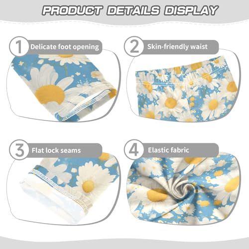 Polka Dots and Tender Chamomile Flowers Kids Girl's Basic Leggings Fashion High Waisted Dance Pants Sports3