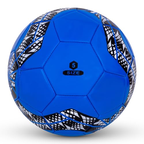Image of Vector X 32 Panel PVC Machine Stitched Indoor /Outdoor Practice, Training and Match Soccer Football + Free Air Needle with Butyl Bladder Ball, Size 5, Suitable for Kids, Men, Youth Adults 15+ Years