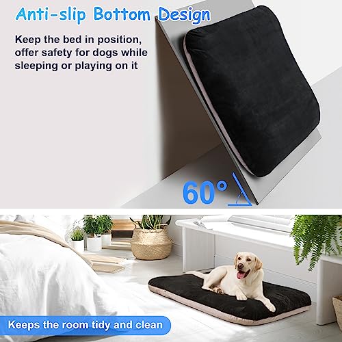 Image of Magic Dog Super Soft Large Dog Bed, 39 Inches Orthopedic Foam Pet Beds with Anti Slip Bottom, Dog Sleeping Mattress with Removable and Washable Cover, Dark Grey L,39'' X 33.5'' X 3.7''