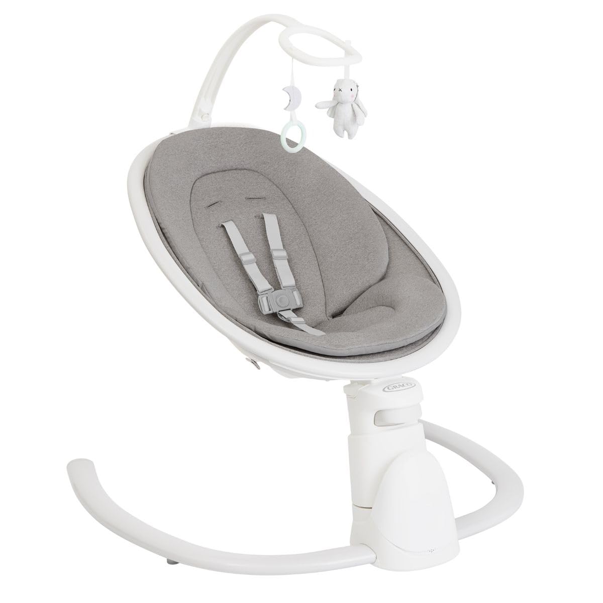 Graco Sway 'n Grow - Chupete Bluetooth con barra de juguetes, adecuado desde el nacimiento hasta aprox. 4 años (0-18 kg), con 6 movimientos oscilantes, vibración de 4 velocidades, música, ajuste de