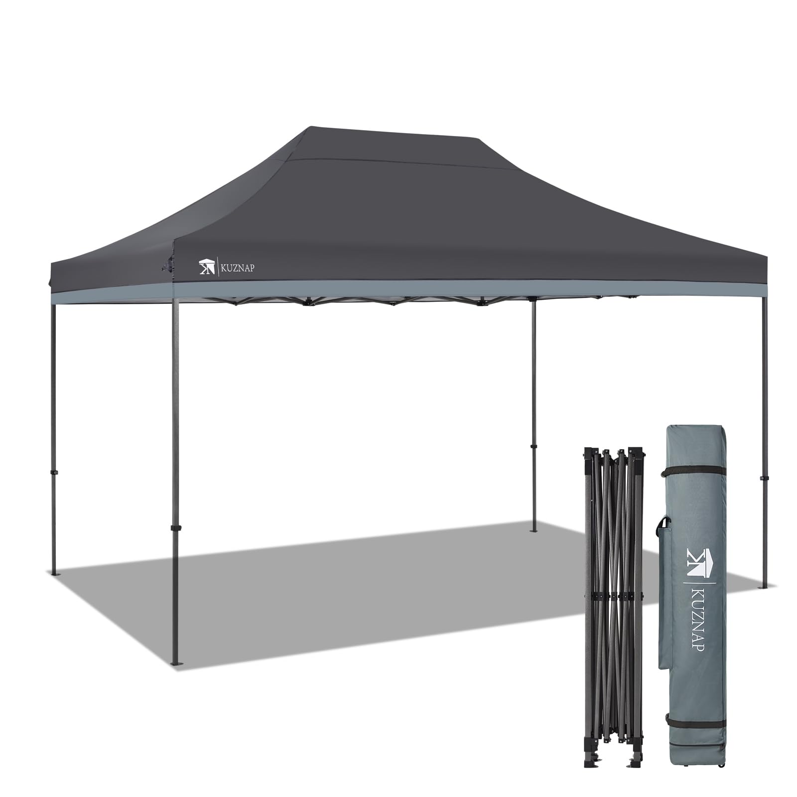 Kuznap 10x15 Canopy Tent Portable Pop Up Canopy Heavy Duty Outdoor Canopy with Wheeled Bag Bonus 10 Stakes