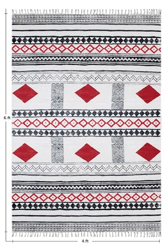 Tapis à tissage plat en coton robuste pour intérieur extérieur - 4