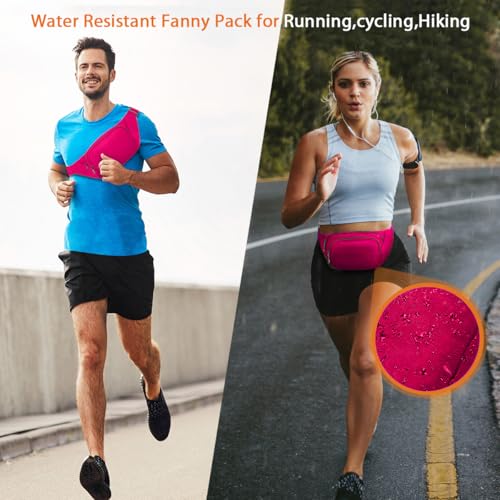 Image of Large Fanny Pack for Women Men - Syican Waist bag with 3-Zipper Pockets Rose
