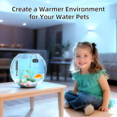 Image of HiTauing Aquarium Heater 25W /50W /100W /200W /300W, Adjustable Knob Fish Tank Heater with Digital Thermometer, Submersible Betta /Turtle Tank Heater for Freshwater and Saltwater Tanks
