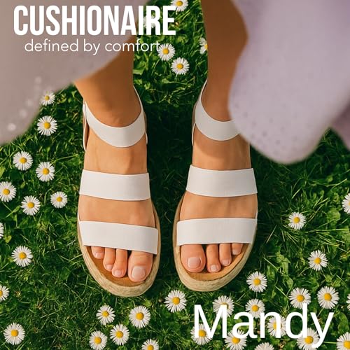 CUSHIONAIRE Mandy Wedge Sandals for Women – Strappy Platform Sandals with Arch Support, Cute Summer Espadrille-Style Platform Dressy Slip-On2