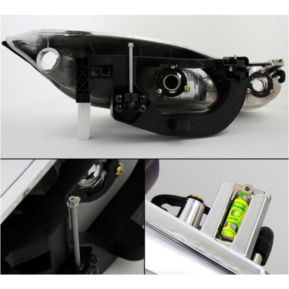 ZPLKKYGR 2pcs Front Left Driver and Right Passenger Side Chrome Housing Clear Lens Headlight Headlights Pair Replacement for Saturn for SC1 2001-2002 for SC2 2001-2002 for SW2 2001