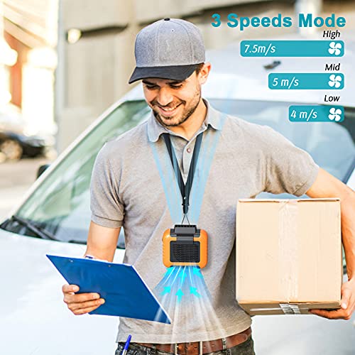 Yeedie 3-In-1 Portable Waist Clip Fan, 6000Mah Personal Rechargeable Neck Fan Up To 16H, Strong Airflow, 3 Speed, Hand Free Battery Operated Belt & Necklace Fan For Working Hiking Fishing #TOP2