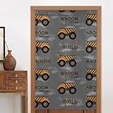 VOSERY Verdunkelungsvorhänge für Schlafzimmer, 2 Paneele, Baumaschinen, Schiebetürvorhänge für Küche, Wohnzimmer, Trennwand, Dekoration, 86,4 x 142,2 cm