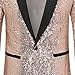 Men Sequin Blazer Metallic Slim Suit Dinner Prom Shiny Outfit Wedding Party Tuxedo Banquet Fashion Jacket Pant (L-cm,Champagne)