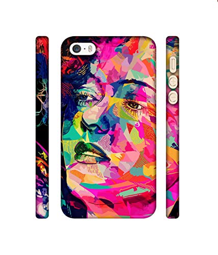 Image of Amazon Brand - Solimo Designer Multicolor Lady Vector 3D Printed Hard Back Case Mobile Cover for Apple iPhone 5 / 5S