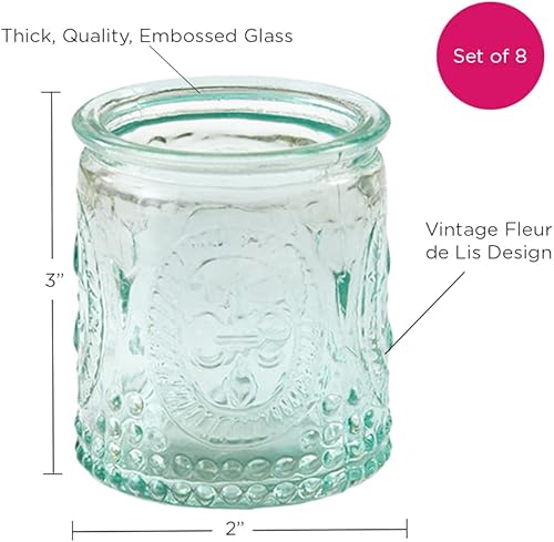 Miniatura 5 de Kate Aspen Portavelas de cristal azul vintage - Juego de 8