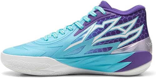 Vista 3 de PUMA Hombres Mb.02 Fade Baloncesto Zapatillas Zapatillas - Azul, Púrpura - Talla 9.5 M