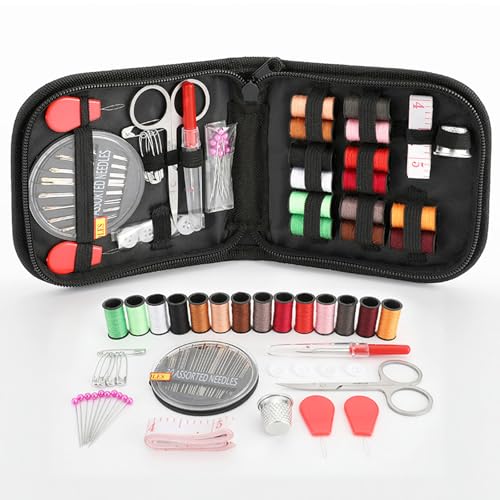 70Pcs Mini Travel Sewing Kit Portable Needle and Thread Set for Emergency Clothing Repairs, Crafters, Adults, Beginners Compact Sewing Supplies with Storage Pouch for Home or Travel Essentials