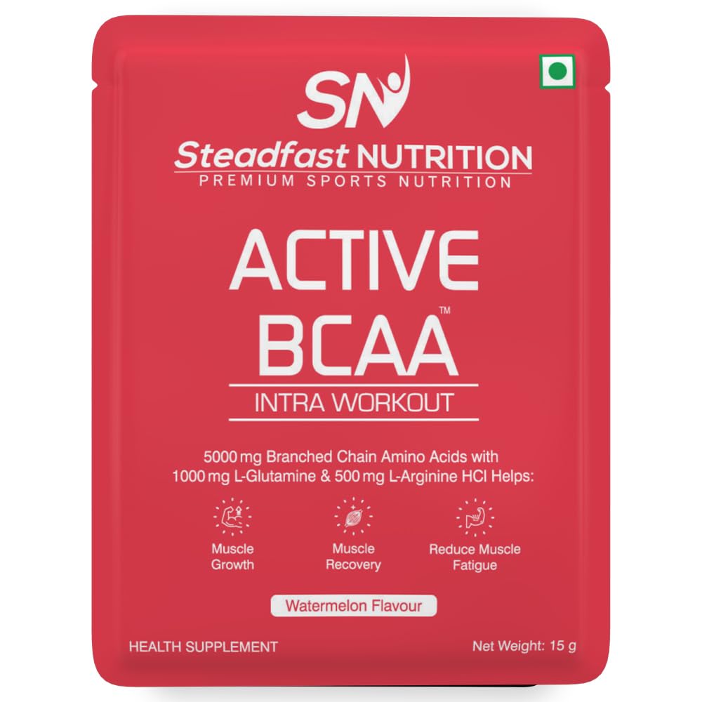 Steadfast Medishield Nutrition Instantized BCAA Workout Energy Drink, Pre/Post Workout Supplement, Recovery, Muscle Protein Synthesis, BCAA with L-Glutamine, Burn Fat, 30 Sachets x 15 g