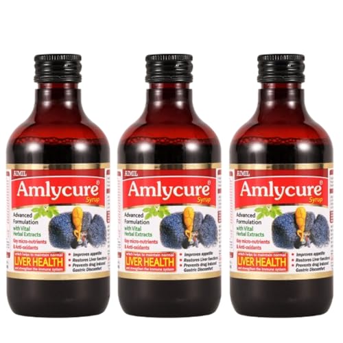Image of AIMIL Amlycure Syrup | Ayurvedic Syrup for Liver Health, Improves Digestion & Better Appetite | Natural Liver Herbal Tonic | Ideal for Children | 200 ML | Pack of 3