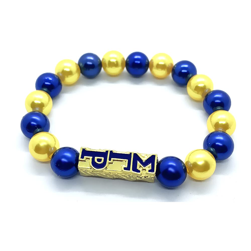 Youngsome SIGMA GAMMA RHO sorority socity jewelry gold beads charm elastic bracelet, about 20cm, pearl, no gemstone