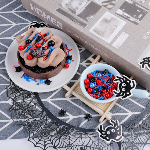 Image of Spiderman Sprinkles for Cake Decorating, 130g /4.6oz Edible Spiders and Pearl Sprinkles Mix, Red Blue Candy Pearls for Baking, Cookie Decorations and Cupcake Toppings, Children Birthday Party Supplies