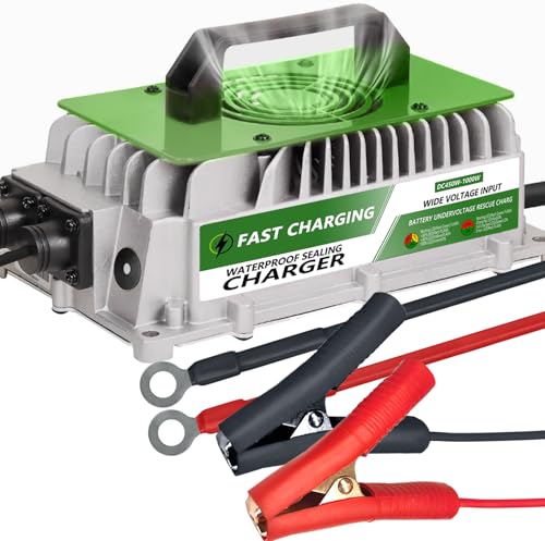 12V 20A LiFePO4 Battery Charger, 800W Smart Lithium Battery Charger IP65 Waterproof with Anderson Connector, Suitable for Lithium Rechargeable Batteries of RV, Boat