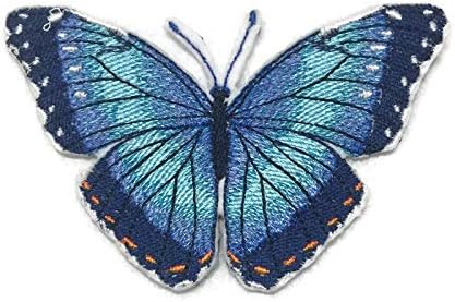 USA Flag Butterfly Embroidered Iron On Patch - 2 Inch Tall, For Hats, Backpacks, Jackets, DIY Craft