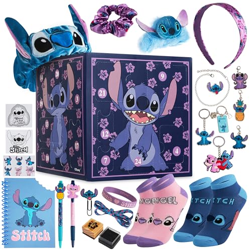 ¡Disney Stitch Calendario Adviento 2025: 24 Sorpresas + Accesorios (Collar, Llavero, Calcetines) para Navidad!