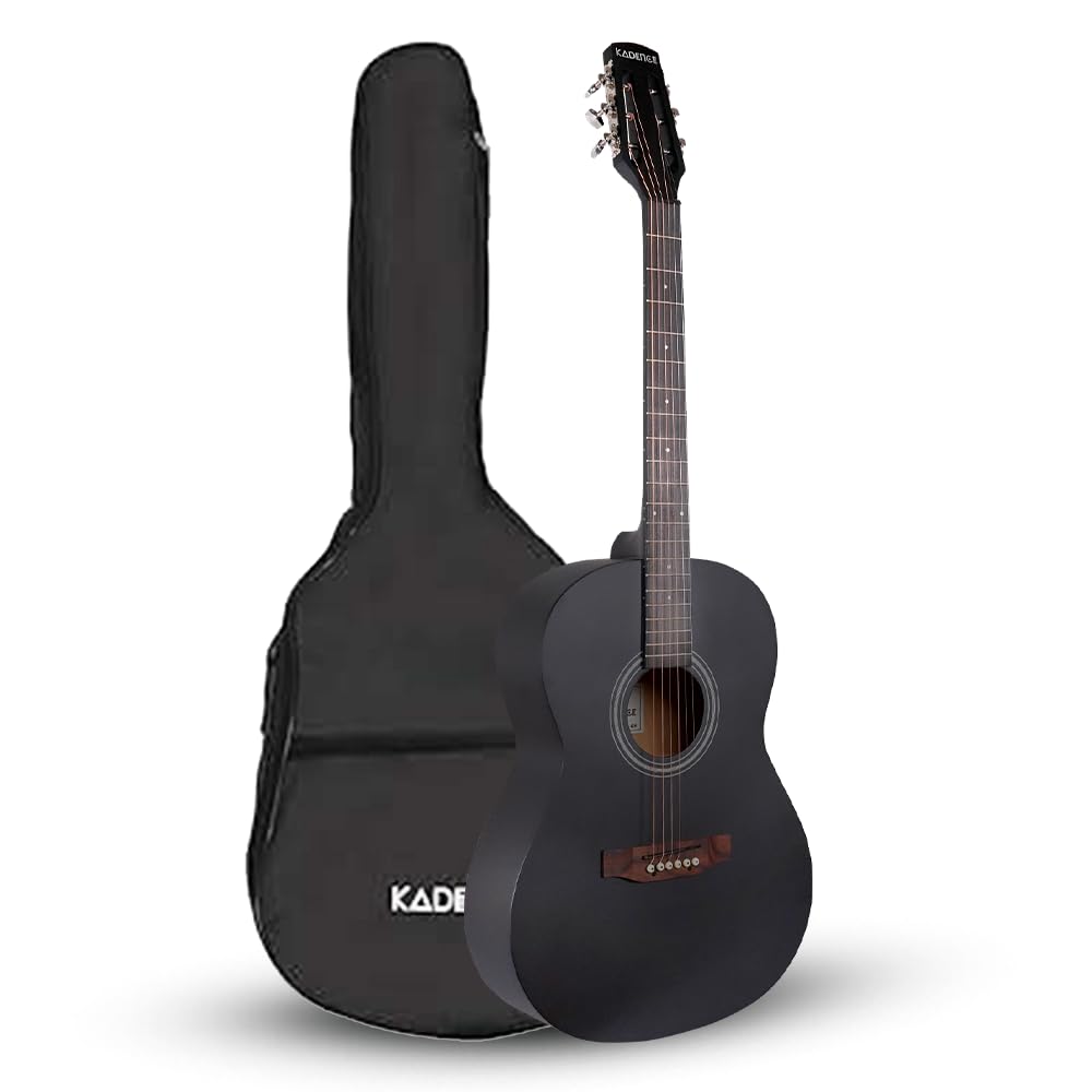Kadence BB01-BK Acoustica 39" Acoustic Guitar | Dreadnought | Comes with Bag | Includes Learning Course | Black