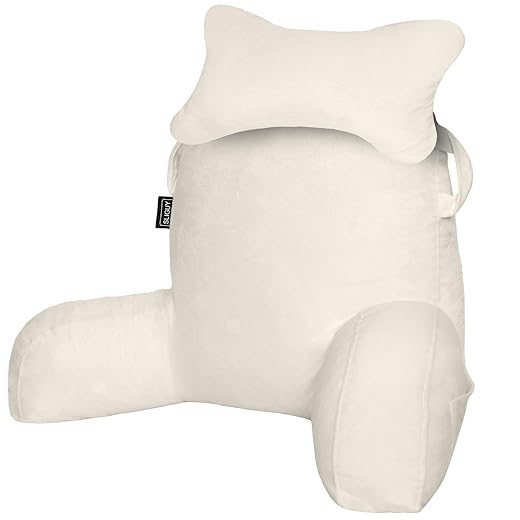 SLIGUY Reading Pillow for Sitting in Sofa Bed for Adults – beige