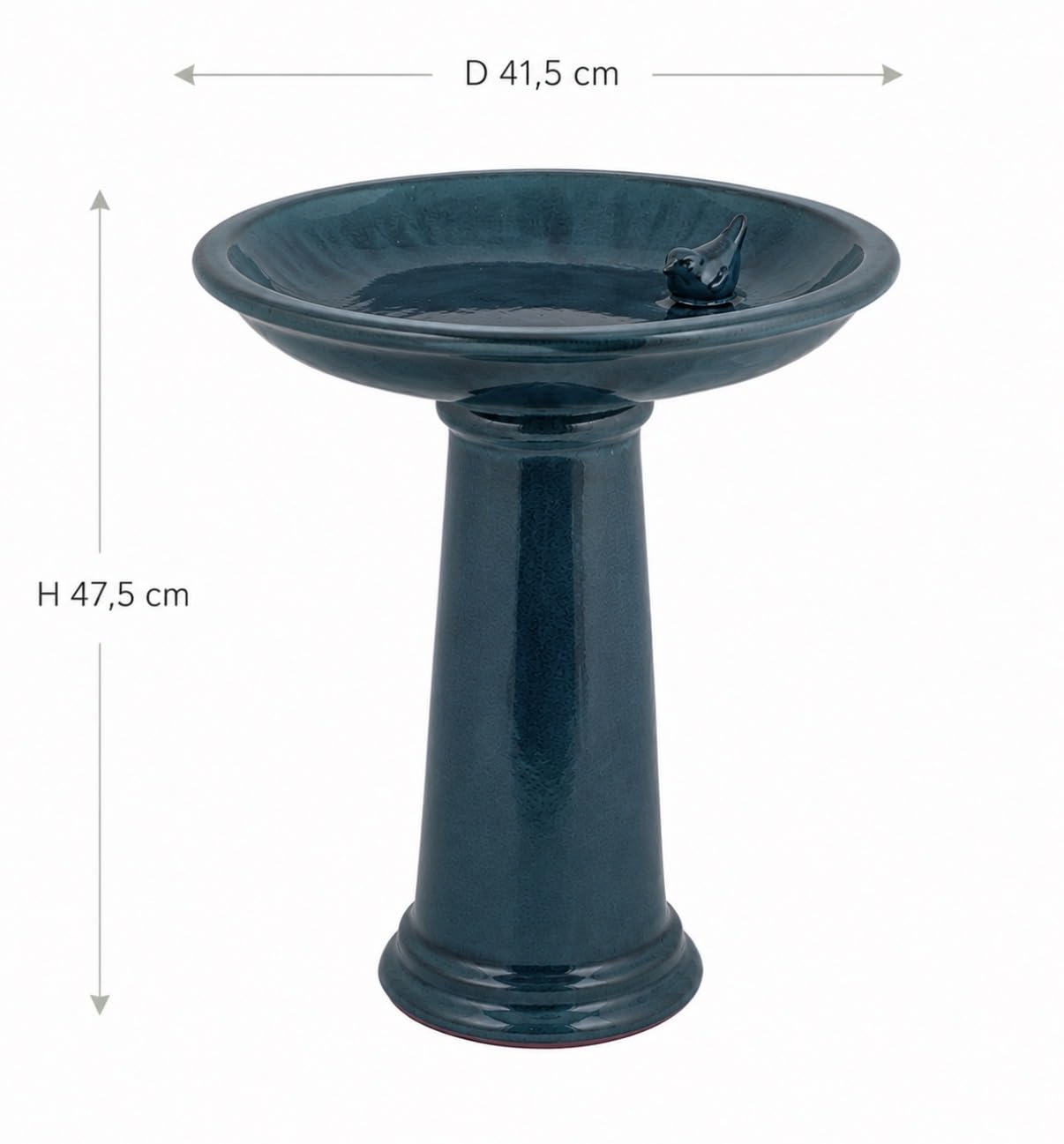 Dekorative Vogeltränke/Vogelbad aus Keramik mit stabilem Fuß. Ideal für Garten, Terrasse oder Balkon und perfekt als stilvolle Wasserstelle für Wildvögel.