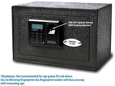 Viking Security Safe VS-20BLX Mini Biometric Safe Fingerprint Safe by Viking Security Safe