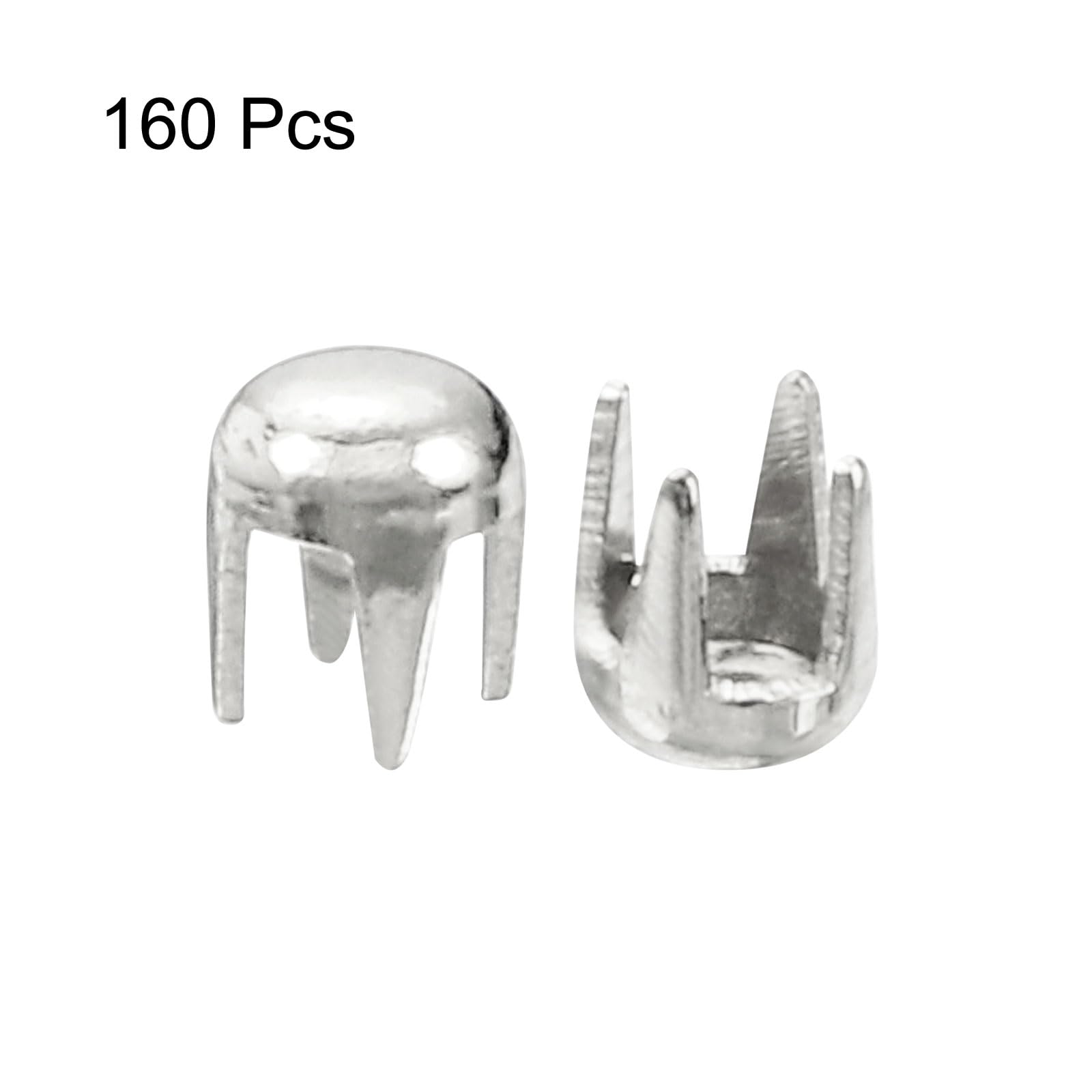 160 Rivetti A Cupola Tonda Argento | 9mm In Ottone | Per Fai Da Te, Abbigliamento, Borse E Accessori - Foto 3