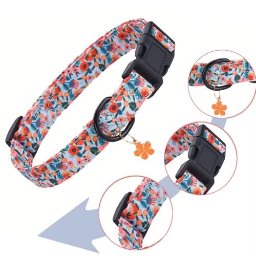 Collar Ajustable para Perros con Estampado de Flores miniatura 3