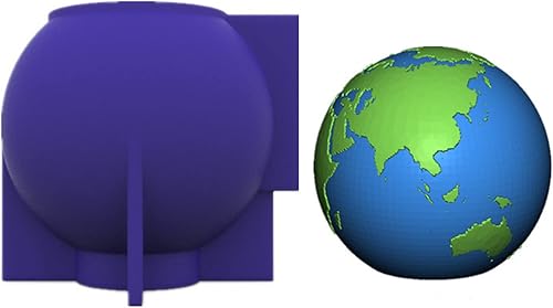 Miniatura 6 de Molde de silicona 3D Earth para velas de jabón, globo de concreto y yeso de silicona para fondant, chocolate y caramelo, para adornos de escritorio,