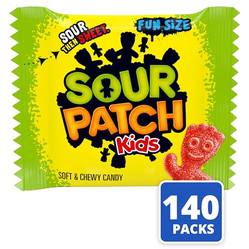 SOUR PATCH KIDS Soft & Chewy Gummy Candy, Bulk Candy, 140 Snack Packs | Individually Wrapped Treat Size Bags - image 3