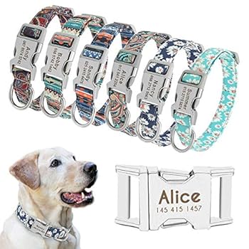 Amazon | Z23Z 犬首輪 名入れ 迷子札 名札付き カスタマイズ