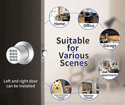Keypad Door Lock With Handle, 3S Auto Lock, Keyless Entry Electronic Door Knob, Waterproof, Anti-Pry Code Door Knob, Easy To Install For Home, Office, Apartments #TOP6