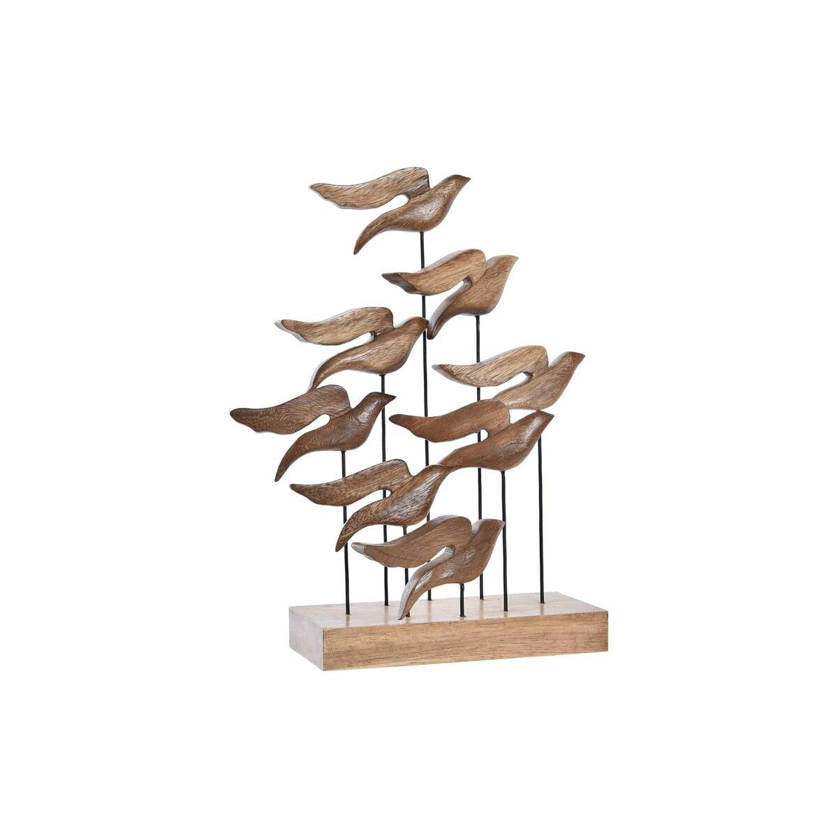 DKD Home Decor Décoration de la Marque, Couleur Marron, en Aluminium et Acacia (27 x 9,5 x 33 centimètres)