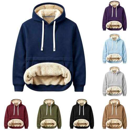 Men's Fleece Sherpa Lined Hoodie Pullover Casual Hooded Sweatshirts - image 1