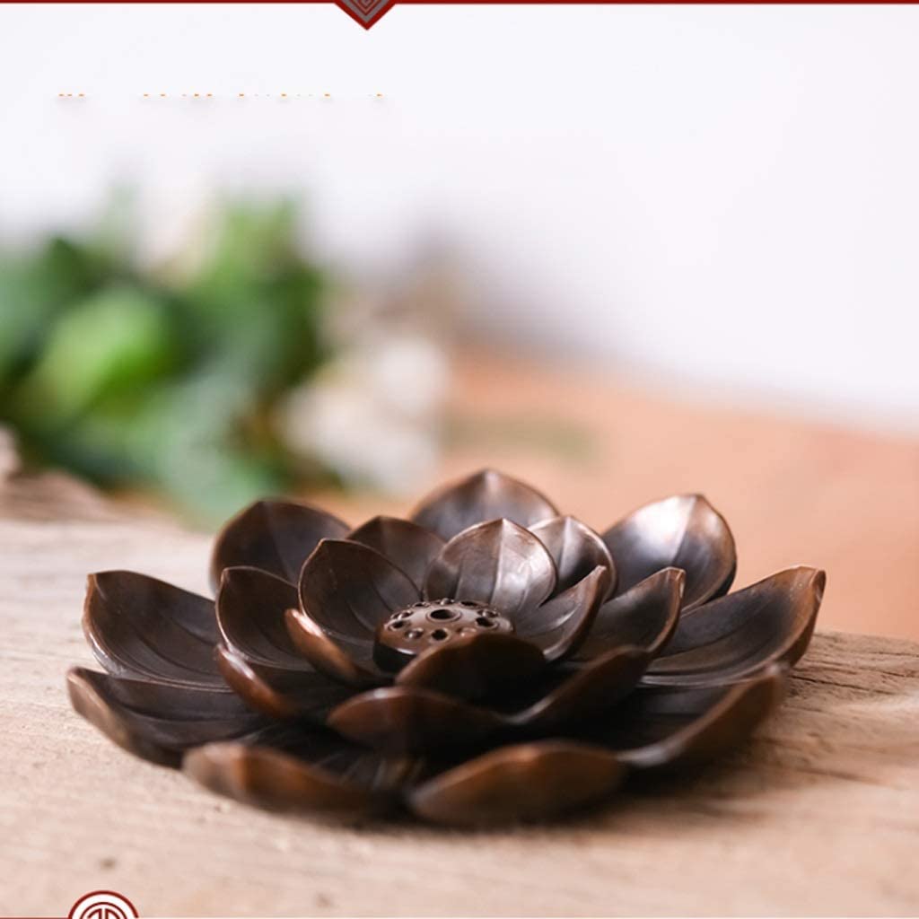 Räucherstäbchen Räuchergefäß Halter 2 X Lotus-Räucherstäbchen, Antikes Kupfer, Teezeremonie, Porös, Tan-Linie, Weihrauchbrenner, Räucherstäbchenhalter Für Buddha-Zen-Ofen Zuhause Büro Yoga