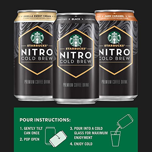 Starbucks Nitro Cold Brew, 2 Flavor Sweet Cream Variety Pack, 9.6 Fl Oz Cans (8 Pack) #TOP4