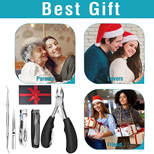 TOKINGO Nail Clippers Kits, Heavy Duty Professional Toenail Clipper for Ingrown Thick Nails, Birthday Gifts for Men Women, Pedicure Tool,Nail Cutter, Manicure Set(5PCS Gift Box Set) - Image 8