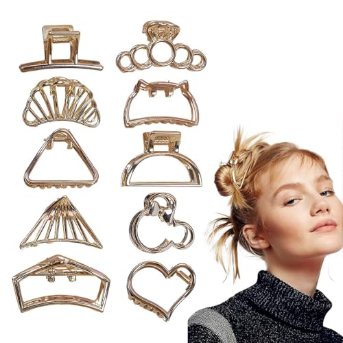 10 pezzi pinze per capelli in metallo, per capelli lunghi, spessi e pesanti, clip per capelli donna eleganti Fermagli, Fermagli per Capelli in Metallo, per creare acconciature, per donne e ragazze