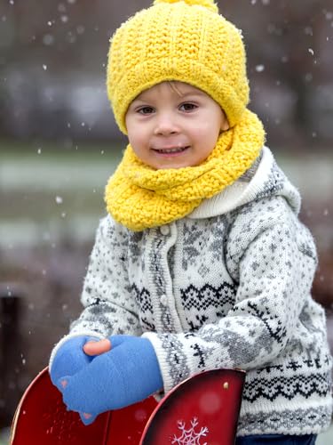 Geyoga 3 Pair Kid Fingerless Gloves Convertible Flip Top Gloves Winter Warm Half Finger Mitten for Kid Boy Girl 5-10 Year3