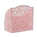 Saim Office Desktop Storage Organizer Plastic Hollow Pattern, Remote Control Cosmetic Phone Pen Pencil Holders 2Pcs(Pink)