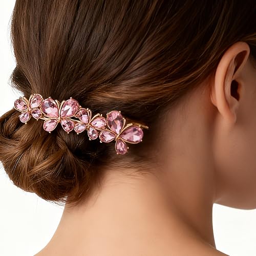 2 piezas pinzas de cabello con brillo para boda miniatura 4