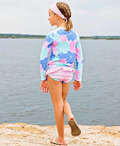 Pastel Petals Long Sleeve Rash Guard Bikini - 4T2