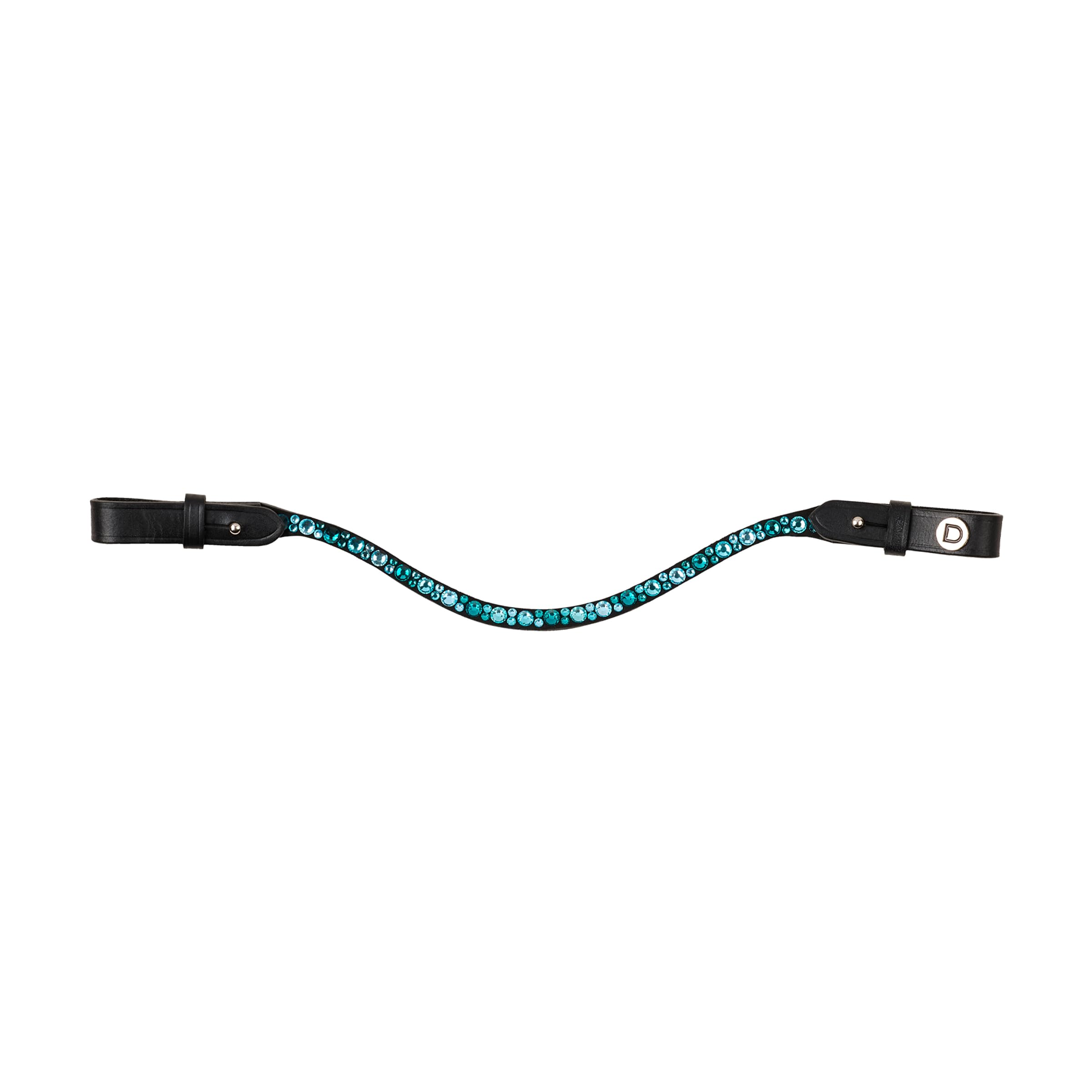 Dublin Ombre Diamante Browband, Aqua/Black, Full