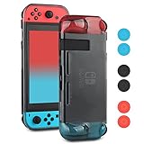  Nintendo Switch Hülle, Schutzhülle Transparent Hülle Hartrücken Case für Nintendo Switch Stoßfest Anti-Katzer (Schwarz)